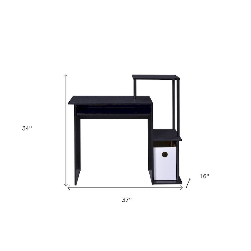 37   Bureau d'ordinateur noir