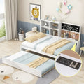 Lit de repos double en pin avec tableau, port USB et lit gigogne
