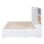 Lit de repos double en pin avec tableau, port USB et lit gigogne