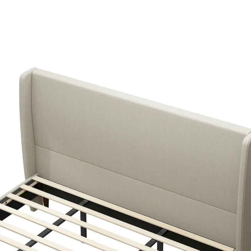 Lit plateforme King Size en bois massif avec 12 lattes de support