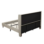 Lit plateforme King Size en bois massif avec 12 lattes de support