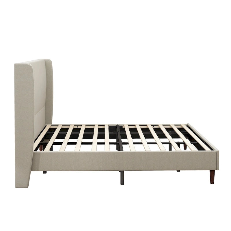 Lit plateforme King Size en bois massif avec 12 lattes de support