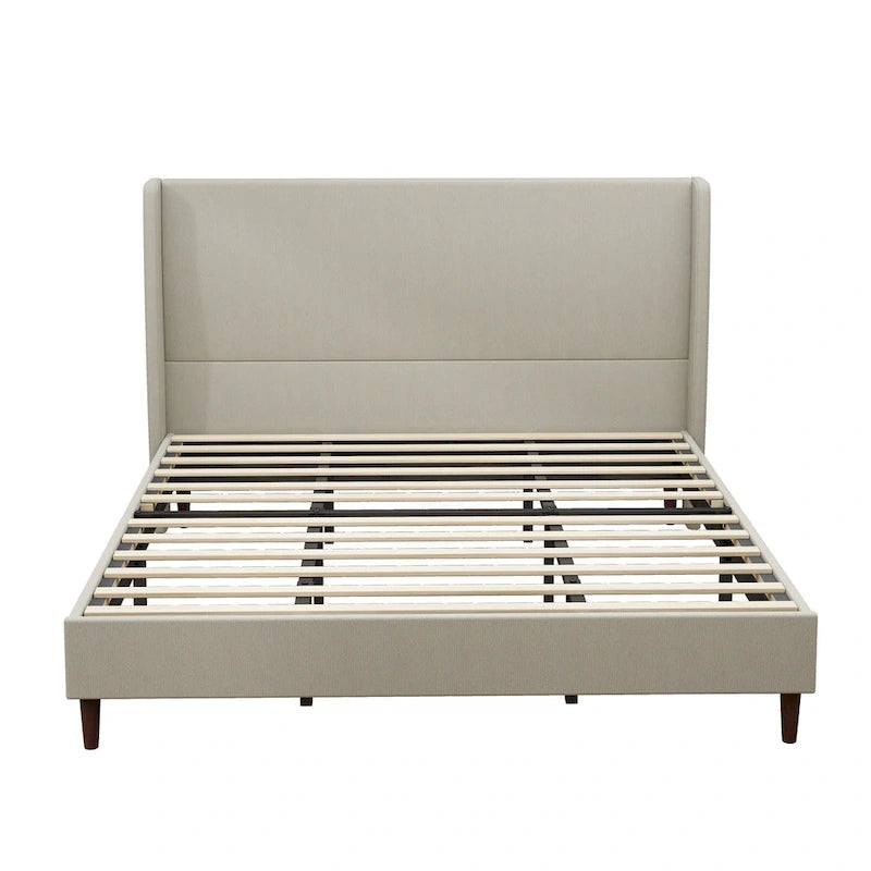 Lit plateforme King Size en bois massif avec 12 lattes de support
