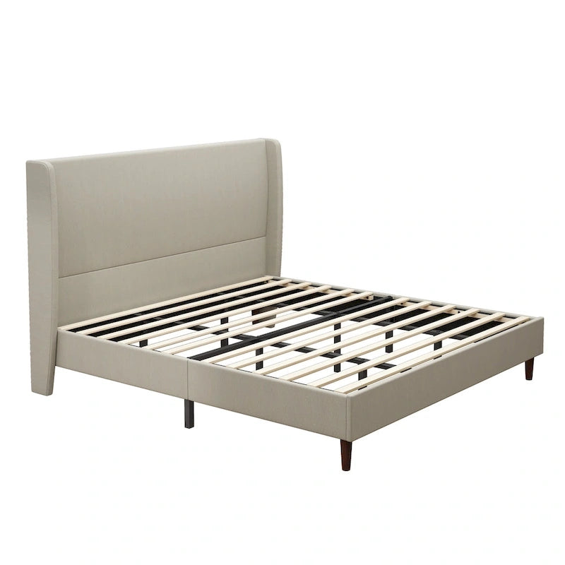 Lit plateforme King Size en bois massif avec 12 lattes de support