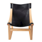 Fauteuil d'appoint Steve Silver Logan en cuir pleine fleur et bois massif à sangles