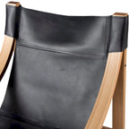 Fauteuil d'appoint Steve Silver Logan en cuir pleine fleur et bois massif à sangles