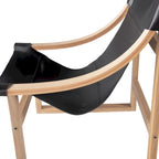 Fauteuil d'appoint Steve Silver Logan en cuir pleine fleur et bois massif à sangles