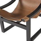 Fauteuil d'appoint Steve Silver Logan en cuir pleine fleur et bois massif à sangles