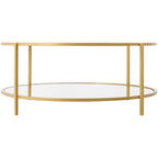 Table basse ronde en verre Alecsis - 35,5 cm H x 91,4 cm L x 91,4 cm P