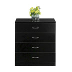 28   Modern Simple 4-Drawer Dresser Black/White