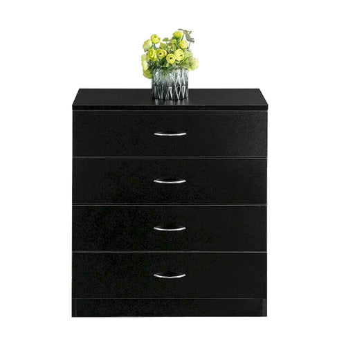 28   Modern Simple 4-Drawer Dresser Black/White