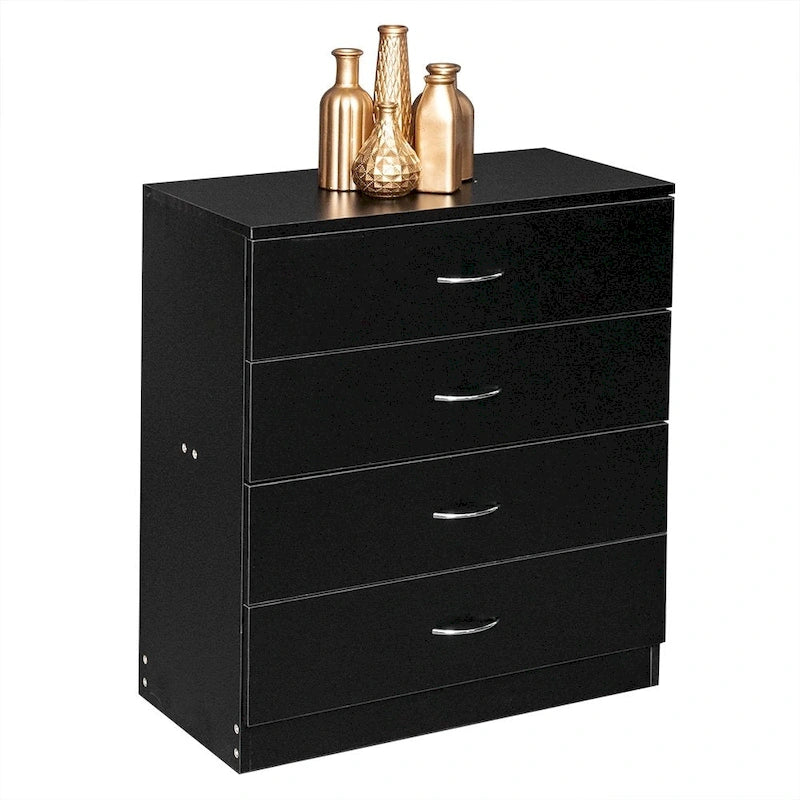 28   Commode moderne simple à 4 tiroirs Noir/Blanc