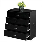 28   Commode moderne simple à 4 tiroirs Noir/Blanc