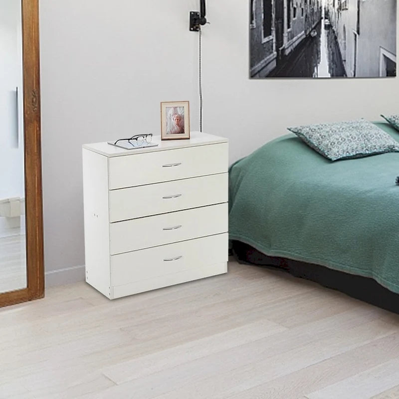28   Commode moderne simple à 4 tiroirs Noir/Blanc
