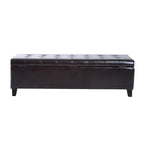 Banc coffre de rangement capitonné en similicuir de 130 cm – 19*50,25*16