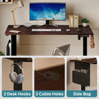 Bureau debout électrique réglable en hauteur – Noyer / Chêne blanc, Monomoteur, 1 personne