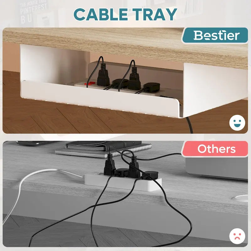 Bureau debout électrique réglable en hauteur – Noyer / Chêne blanc, Monomoteur, 1 personne