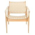 Chaise de safari en cuir Zenica SAFAVIEH Couture - 24,5 L x 30 P x 30 H - 25 L x 30 P x 30 H