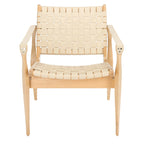 Chaise de safari en cuir Zenica SAFAVIEH Couture - 24,5 L x 30 P x 30 H - 25 L x 30 P x 30 H