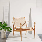 Chaise de safari en cuir Zenica SAFAVIEH Couture - 24,5 L x 30 P x 30 H - 25 L x 30 P x 30 H