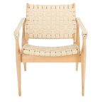 Chaise de safari en cuir Zenica SAFAVIEH Couture - 24,5 L x 30 P x 30 H - 25 L x 30 P x 30 H