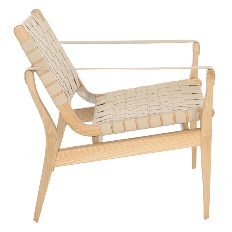 Chaise de safari en cuir Zenica SAFAVIEH Couture - 24,5 L x 30 P x 30 H - 25 L x 30 P x 30 H
