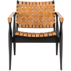 Chaise de safari en cuir Zenica SAFAVIEH Couture - 24,5 L x 30 P x 30 H - 25 L x 30 P x 30 H