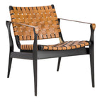 Chaise de safari en cuir Zenica SAFAVIEH Couture - 24,5 L x 30 P x 30 H - 25 L x 30 P x 30 H