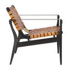 Chaise de safari en cuir Zenica SAFAVIEH Couture - 24,5 L x 30 P x 30 H - 25 L x 30 P x 30 H