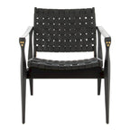 Chaise de safari en cuir Zenica SAFAVIEH Couture - 24,5 L x 30 P x 30 H - 25 L x 30 P x 30 H