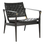 Chaise de safari en cuir Zenica SAFAVIEH Couture - 24,5 L x 30 P x 30 H - 25 L x 30 P x 30 H