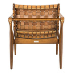 Chaise de safari en cuir Zenica SAFAVIEH Couture - 24,5 L x 30 P x 30 H - 25 L x 30 P x 30 H