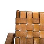 Chaise de safari en cuir Zenica SAFAVIEH Couture - 24,5 L x 30 P x 30 H - 25 L x 30 P x 30 H