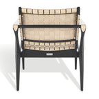 Chaise de safari en cuir Zenica SAFAVIEH Couture - 24,5 L x 30 P x 30 H - 25 L x 30 P x 30 H