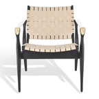 Chaise de safari en cuir Zenica SAFAVIEH Couture - 24,5 L x 30 P x 30 H - 25 L x 30 P x 30 H