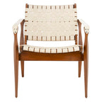 Chaise de safari en cuir Zenica SAFAVIEH Couture - 24,5 L x 30 P x 30 H - 25 L x 30 P x 30 H
