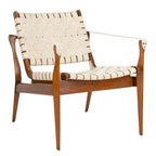 Chaise de safari en cuir Zenica SAFAVIEH Couture - 24,5 L x 30 P x 30 H - 25 L x 30 P x 30 H