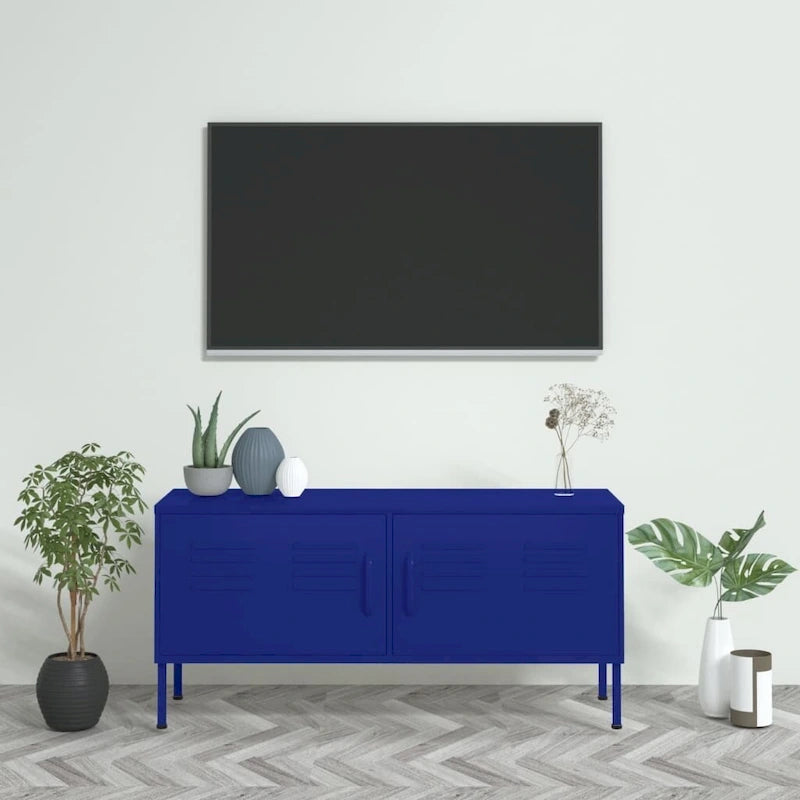 vidaXL Meuble TV, Commode, Console TV, Unité Média, Armoire en acier - 41.3 x 13.8 x 19.7