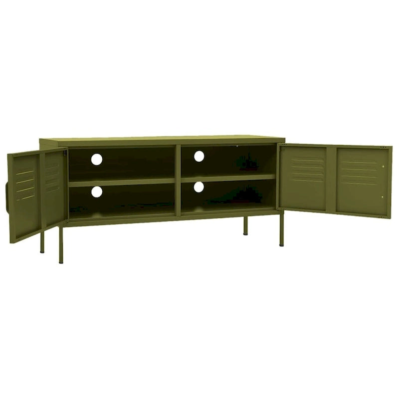 vidaXL Meuble TV, Commode, Console TV, Unité Média, Armoire en acier - 41.3 x 13.8 x 19.7