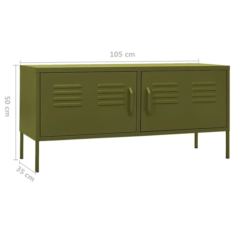 vidaXL Meuble TV, Commode, Console TV, Unité Média, Armoire en acier - 41.3 x 13.8 x 19.7