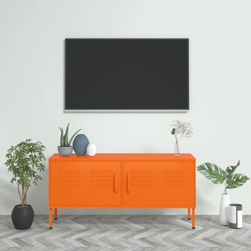 vidaXL Meuble TV, Commode, Console TV, Unité Média, Armoire en acier - 41.3 x 13.8 x 19.7
