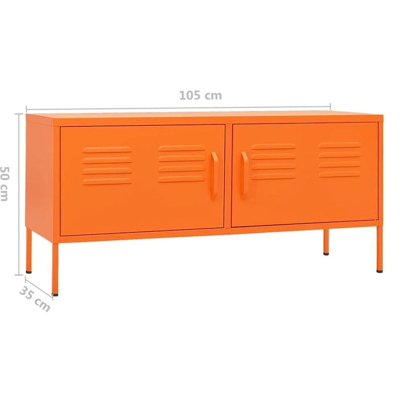 vidaXL Meuble TV, Commode, Console TV, Unité Média, Armoire en acier - 41.3 x 13.8 x 19.7