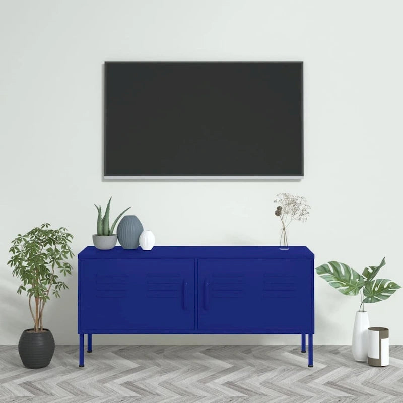 vidaXL Meuble TV, Commode, Console TV, Unité Média, Armoire en acier - 41.3 x 13.8 x 19.7