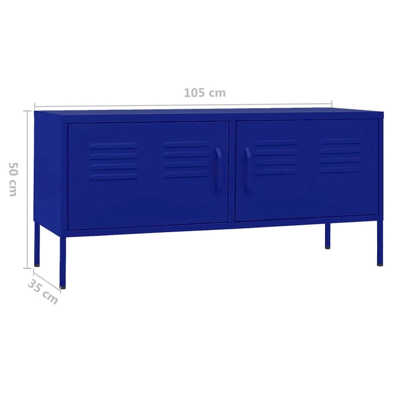 vidaXL Meuble TV, Commode, Console TV, Unité Média, Armoire en acier - 41.3 x 13.8 x 19.7