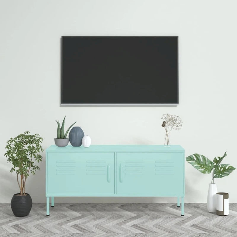 vidaXL Meuble TV, Commode, Console TV, Unité Média, Armoire en acier - 41.3 x 13.8 x 19.7