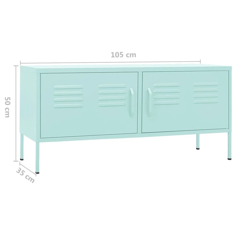 vidaXL Meuble TV, Commode, Console TV, Unité Média, Armoire en acier - 41.3 x 13.8 x 19.7