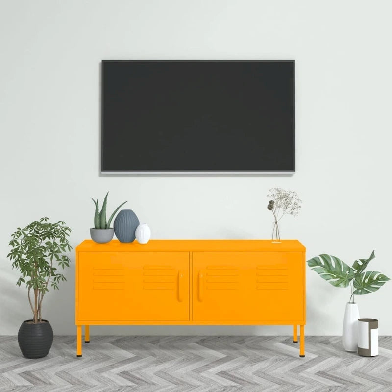 vidaXL Meuble TV, Commode, Console TV, Unité Média, Armoire en acier - 41.3 x 13.8 x 19.7