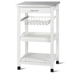 Chariot de Cuisine Roulant avec Panier de Rangement et Tiroirs - 18,5 x 14,5 x 33 (L x l x H)