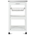 Chariot de Cuisine Roulant avec Panier de Rangement et Tiroirs - 18,5 x 14,5 x 33 (L x l x H)