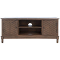 Meuble TV média de rangement 2 portes 2 étagères SAFAVIEH Echo - 47,3 L x 15,8 P x 20 H - 47x16x20